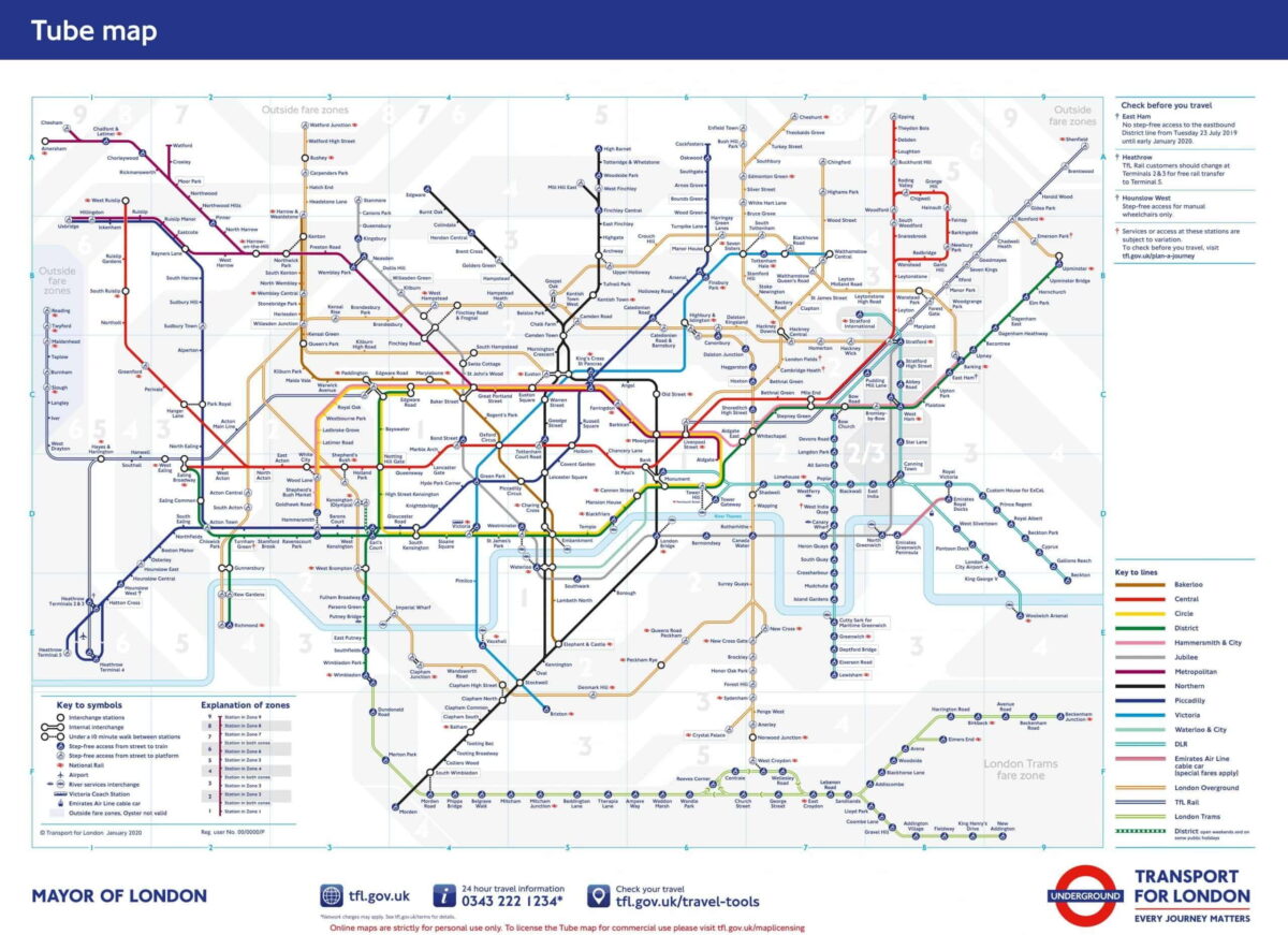 Map Of The London Underground Stations London Tube Map